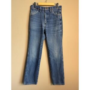 Wrangler Cowboy Cut Slim Fit High Rise Straight Leg Jeans Western Boho Retro